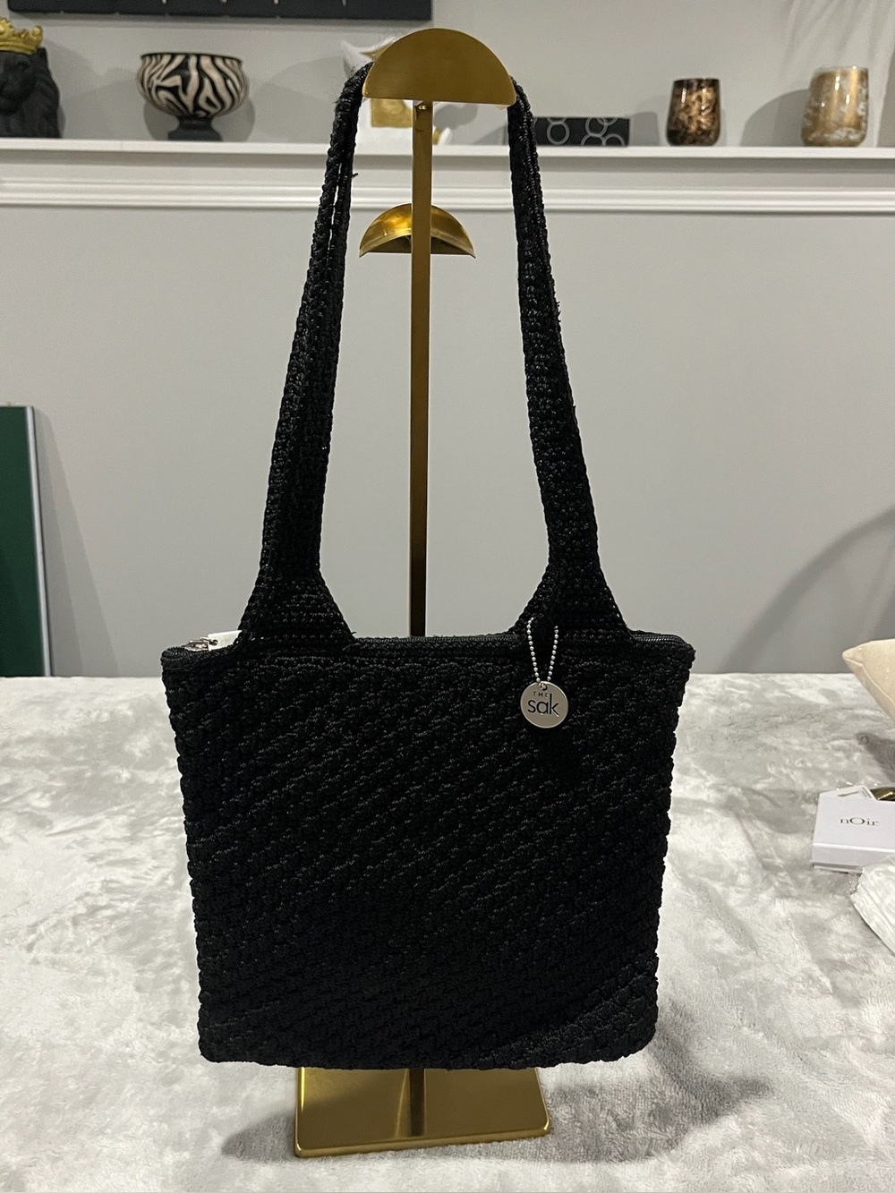 The Sak Black Woven Shoulder Bag NEW